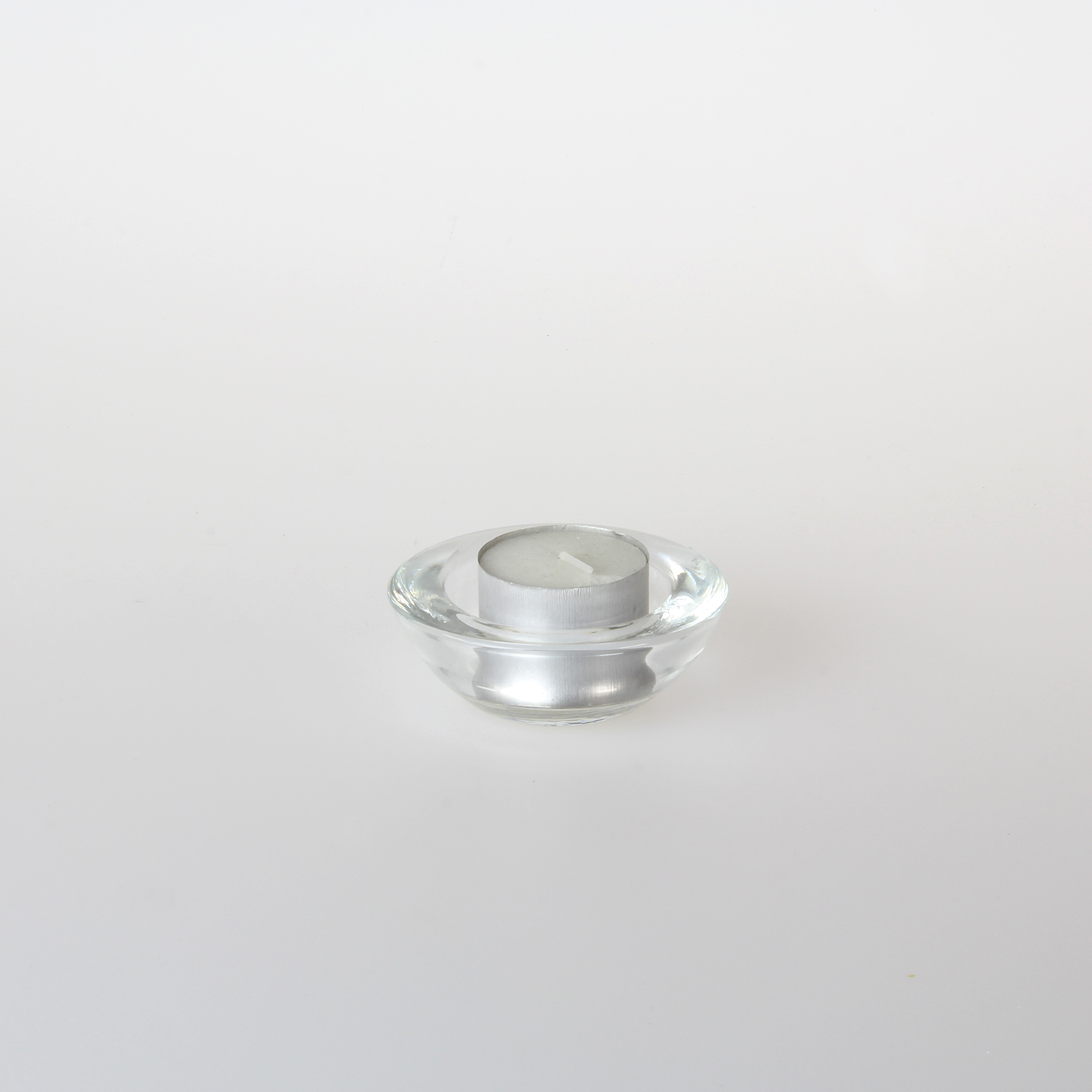 Glass round squat tealight holders TVL43